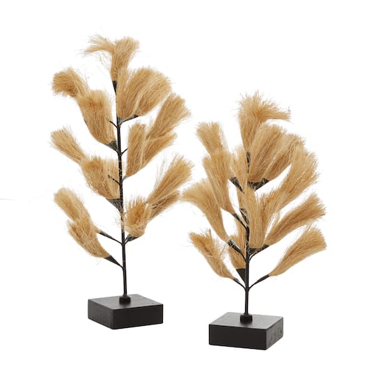 Brown Wood Natural Abstract Sculpture Set